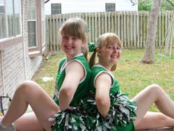 Hannah & Katie Cheerleading pic